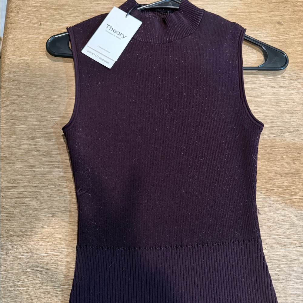 Theory Women's Dark Purple Tank Top - Picture 2 of 4